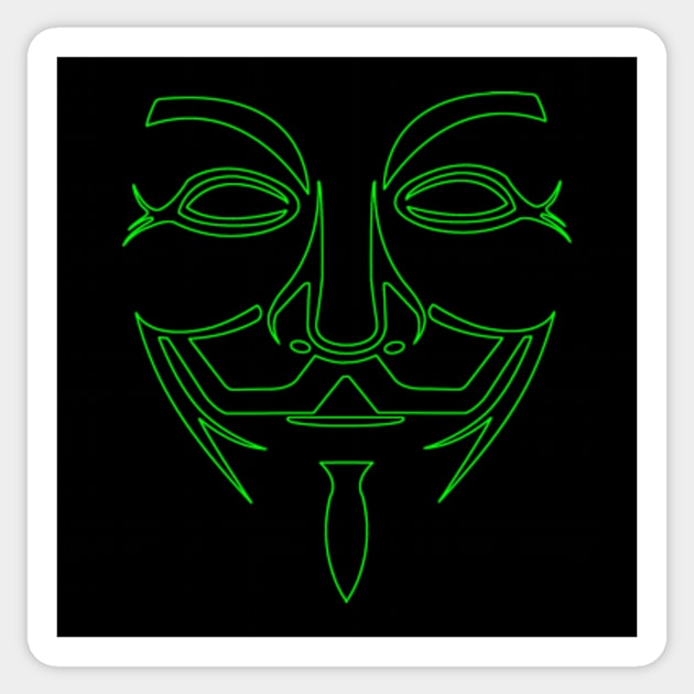 Green Anonymous Mask Sticker by LuisP96